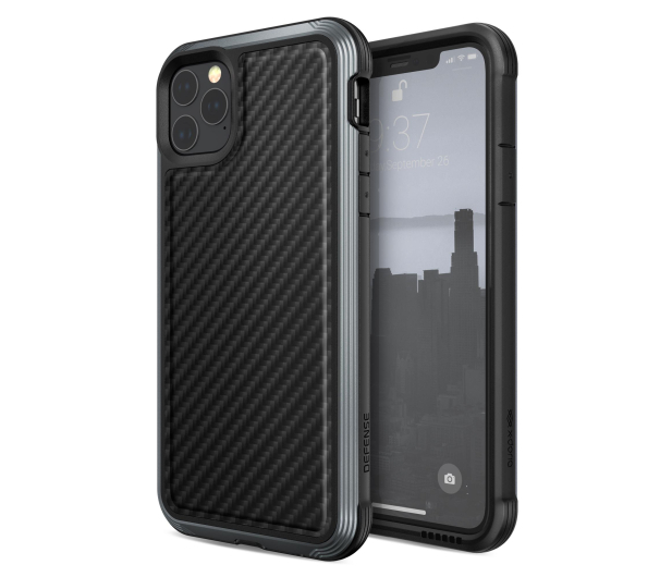 Etui Defense Lux do iPhone 11 Pro Max włókno węglowe czarne - 1460397 - zdjęcie